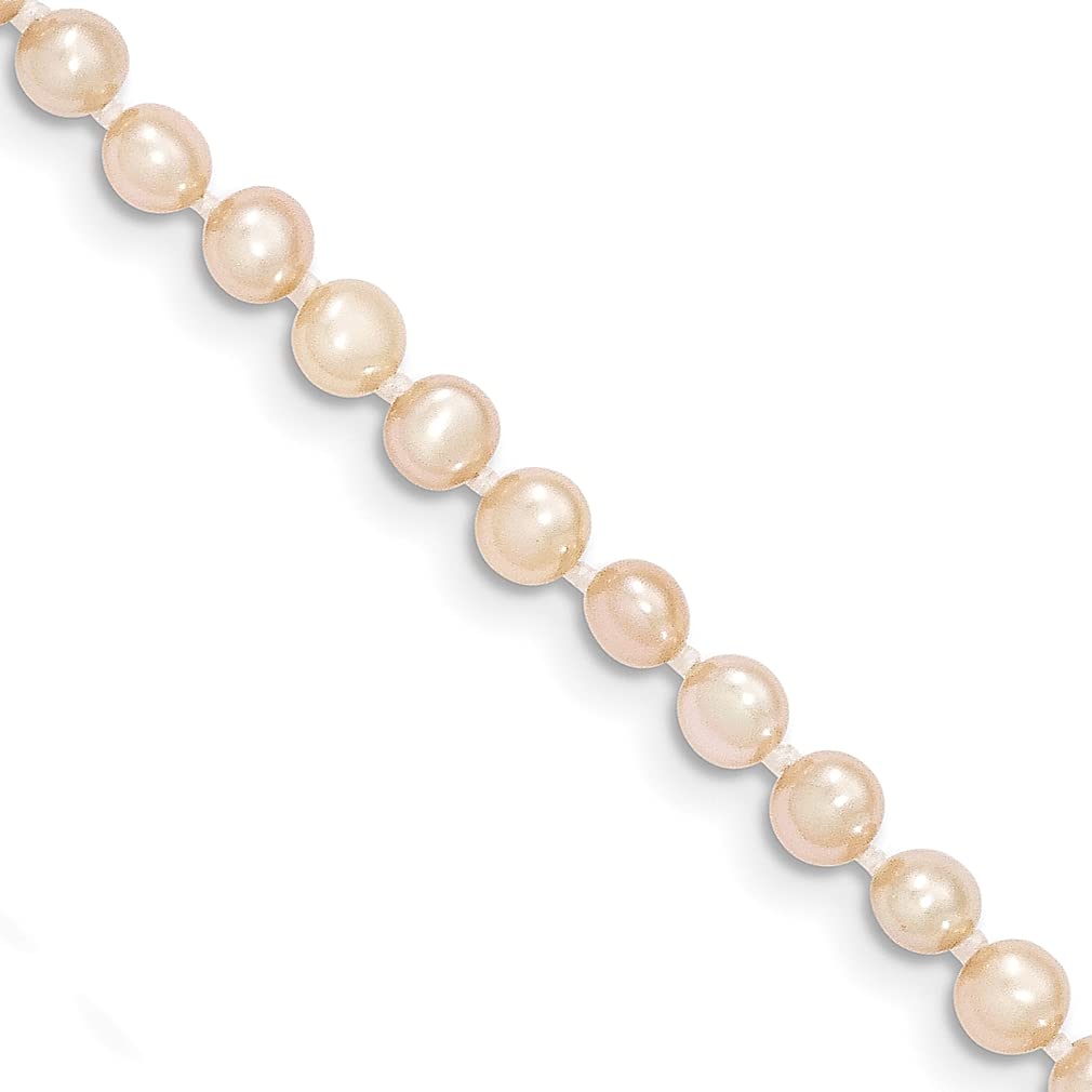 14K Yellow Gold 4mm Pink Freshwater Cultured Pearl Pendant Necklace for Women - Elegant Jewelry Gift for Her, Perfect for Weddings, Anniversaries & Special Occasions