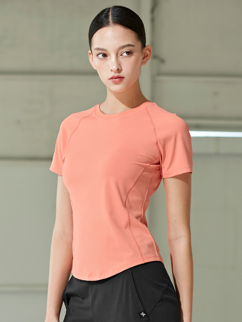 Daily Feather Slim Fit Short Sleeve T-Shirt for Women - Lightweight Summer Casual Top - Perfect for Work, Travel & Everyday Wear