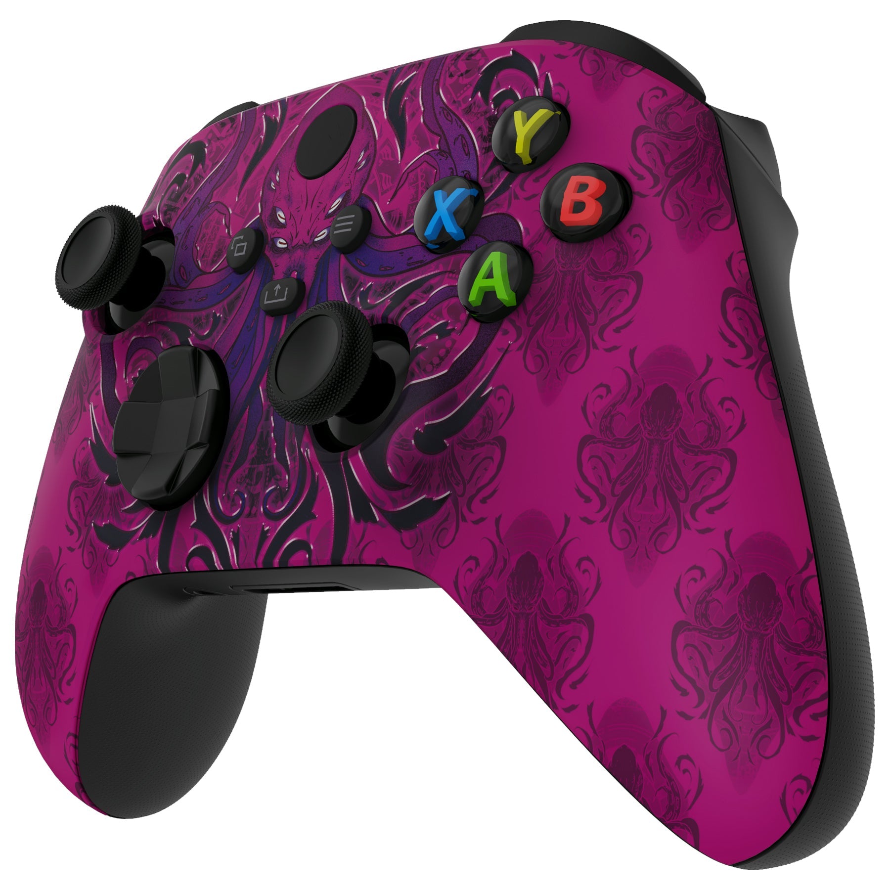 eXtremeRate Replacement Front Housing Shell for Xbox Series X & S Controller - Darkness Octopus Design | Custom Gaming Shell Cover | Perfect for Gaming Enthusiasts & Modders | Enhance Your Xbox Controller Style