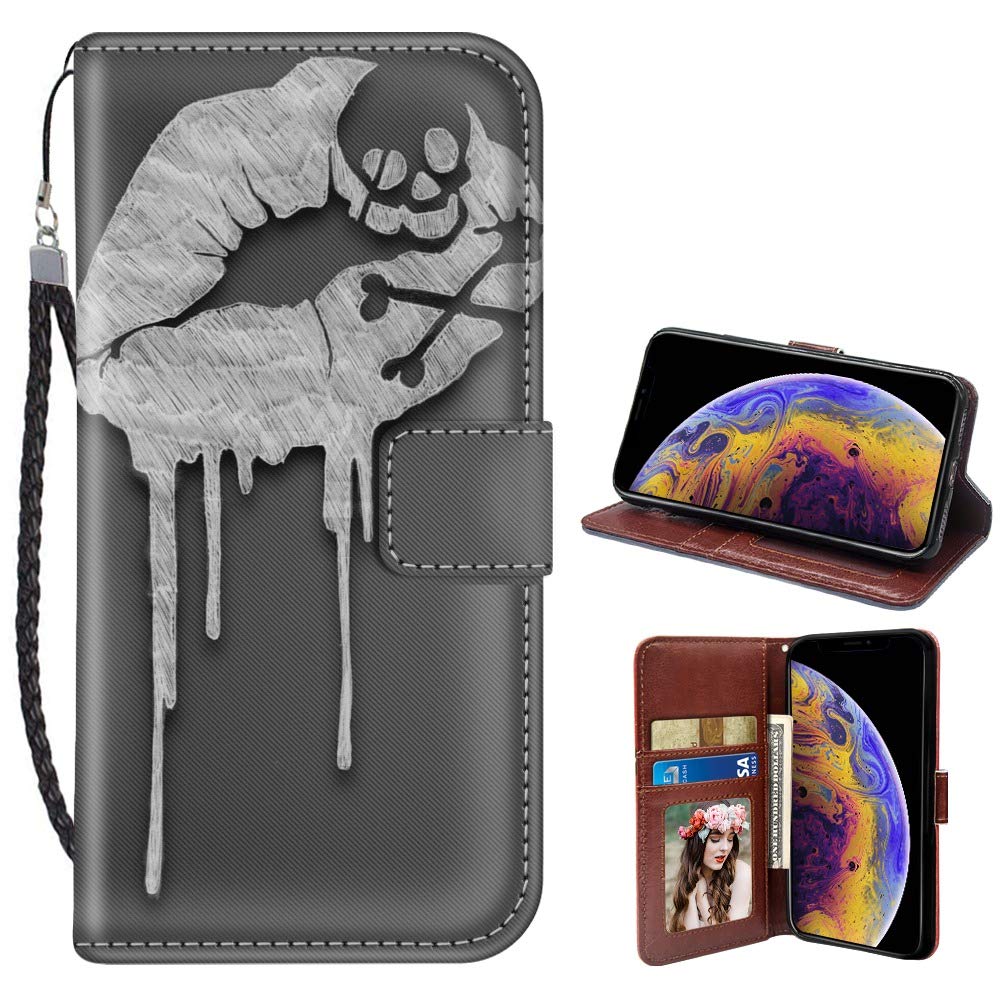 Premium PU Leather iPhone XR Wallet Case with Credit Card Slots & Wrist Strap - Slim Protective Phone Cover for iPhone XR (Black) - Perfect for Everyday Use, Travel, and Secure Card Storage