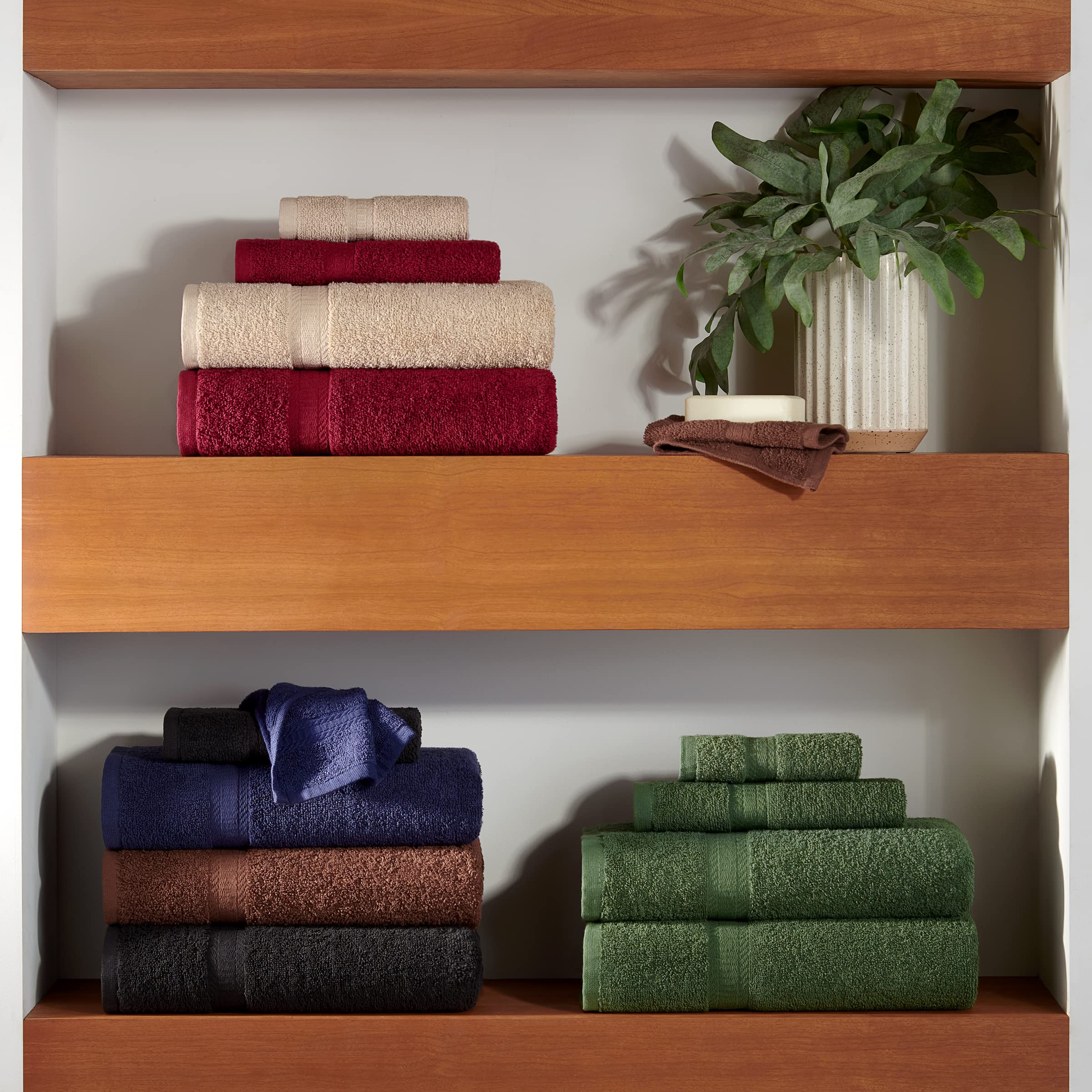 **Arkwright 300-Pack True Color Solid Washcloths - 100% Cotton Soft Bulk Washcloths for Face & Body - 12x12 Inches, 475 GSM, Quick Dry & Absorbent - Ideal for Bath, Spa, Gym & Travel**