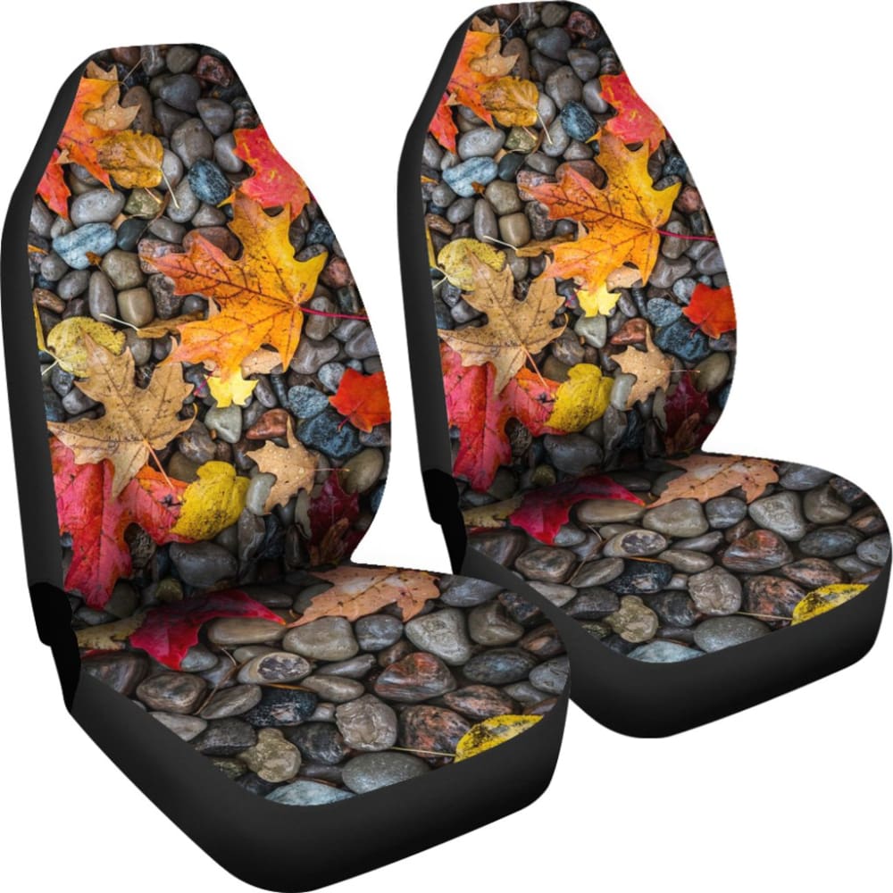 Premium Autumn-Themed Car Seat Covers with Amazing Rocks Gift Set 211804 - Perfect for Fall Road Trips & Seasonal Car Decor