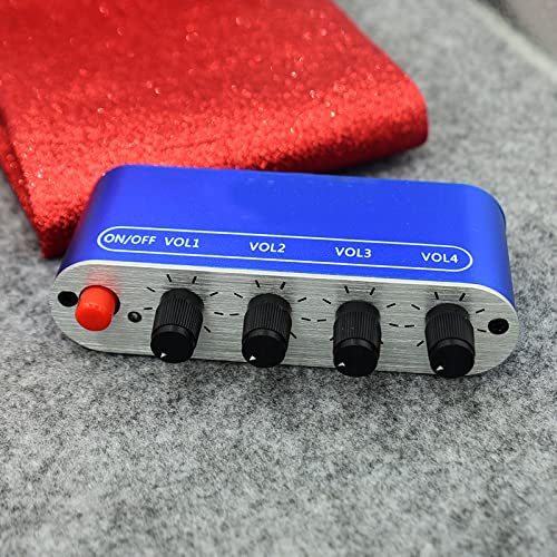 4-Channel 3.5mm Audio Mixer - 4 Input to 1 Output Stereo Sound Mixing Board with Individual Volume Controls | Perfect for DJs, Podcasting, Home Studio & Live Performances