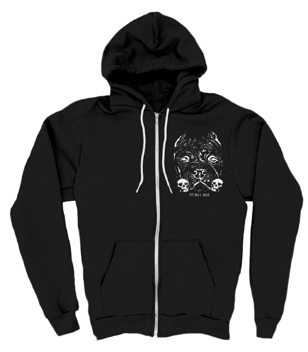 Bully Skull Pitbull Women's Zip Front Hoodie - Pit Bull Lover Gift, Dog Accessories (Medium, Black) - Perfect for Casual Wear, Dog Shows & Pitbull Enthusiast Events