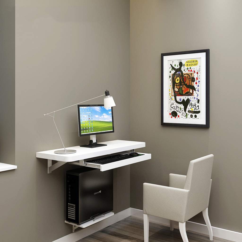 Wall-Mounted Floating Computer Desk - Adjustable Keyboard Tray, Space-Saving Study & Writing Desk for Home Office (120cm) - Perfect for Small Spaces, Apartments & Modern Workstations