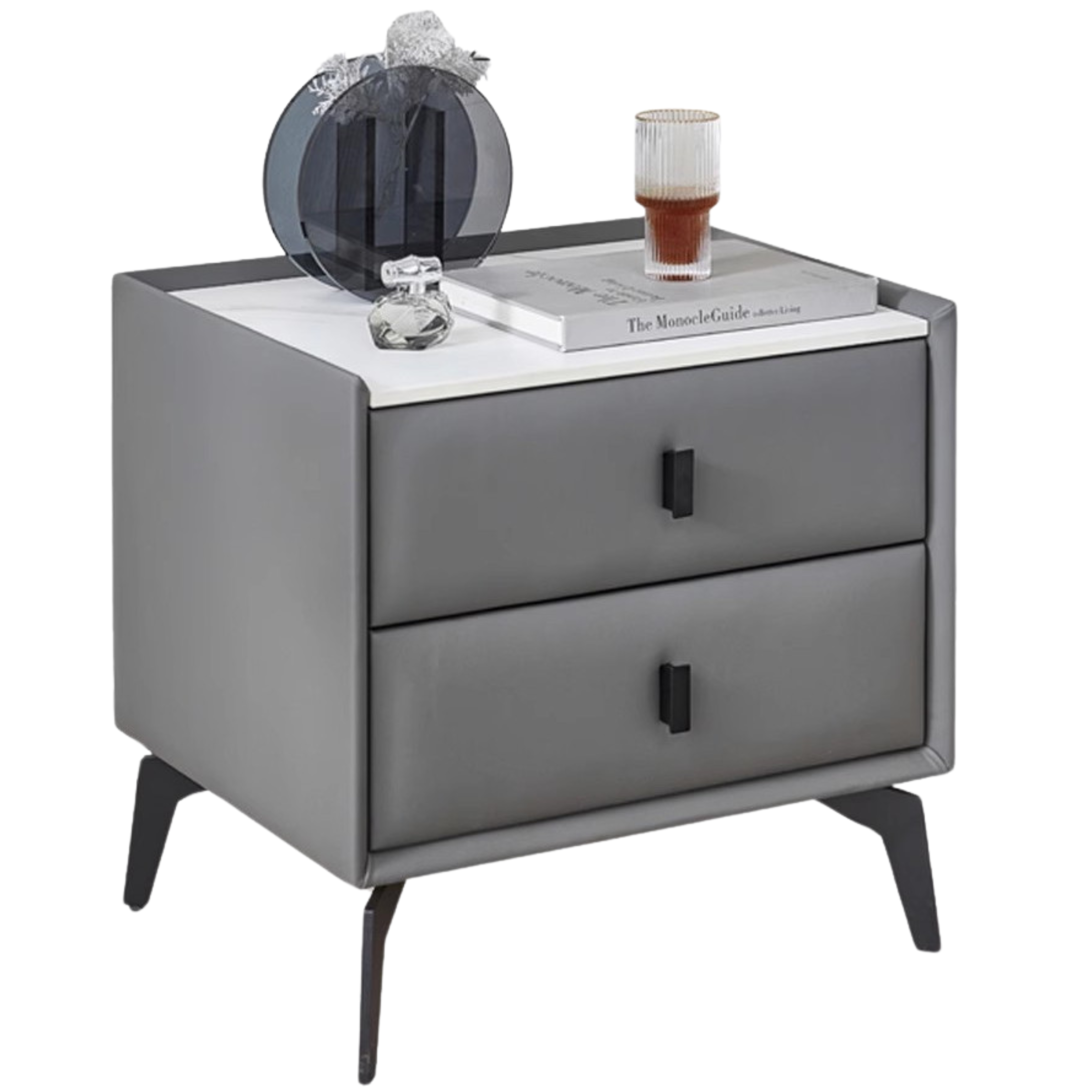 19.7x15.7x18.5 inch / 50x40x47сm / Aluminum gray / soft-padded rock board bedside cabinet
