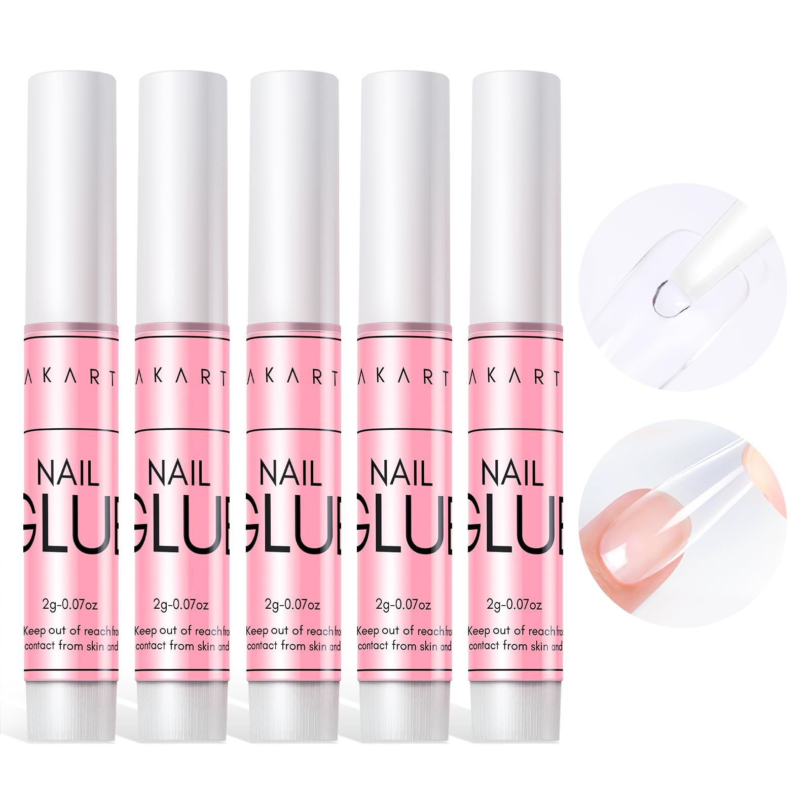 **Makartt Super Strong Nail Glue for Press On Nails – Long Lasting Nail Adhesive for Fake Nails, Acrylic Nails & Broken Nail Repair (0.07oz, 5Pcs) – Perfect for Salon, Home Manicures & Nail Art**