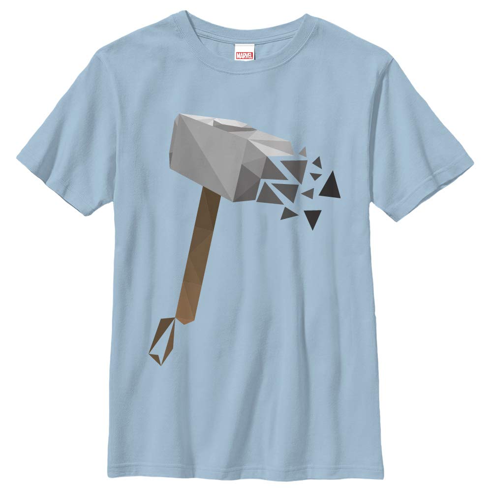 Marvel Boys Thor Hammer Graphic T-Shirt - Superhero Tee for Kids - Cool Geometric Design - Perfect for Cosplay, Halloween & Everyday Wear