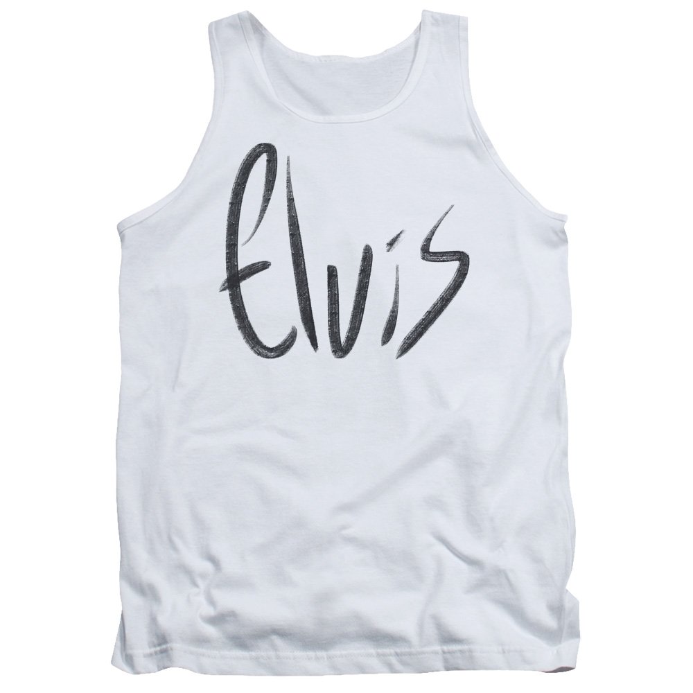 Elvis Presley Men's Sketchy Name Tank Top - Vintage Rock Band Graphic Tee for Concerts, Parties & Casual Wear
