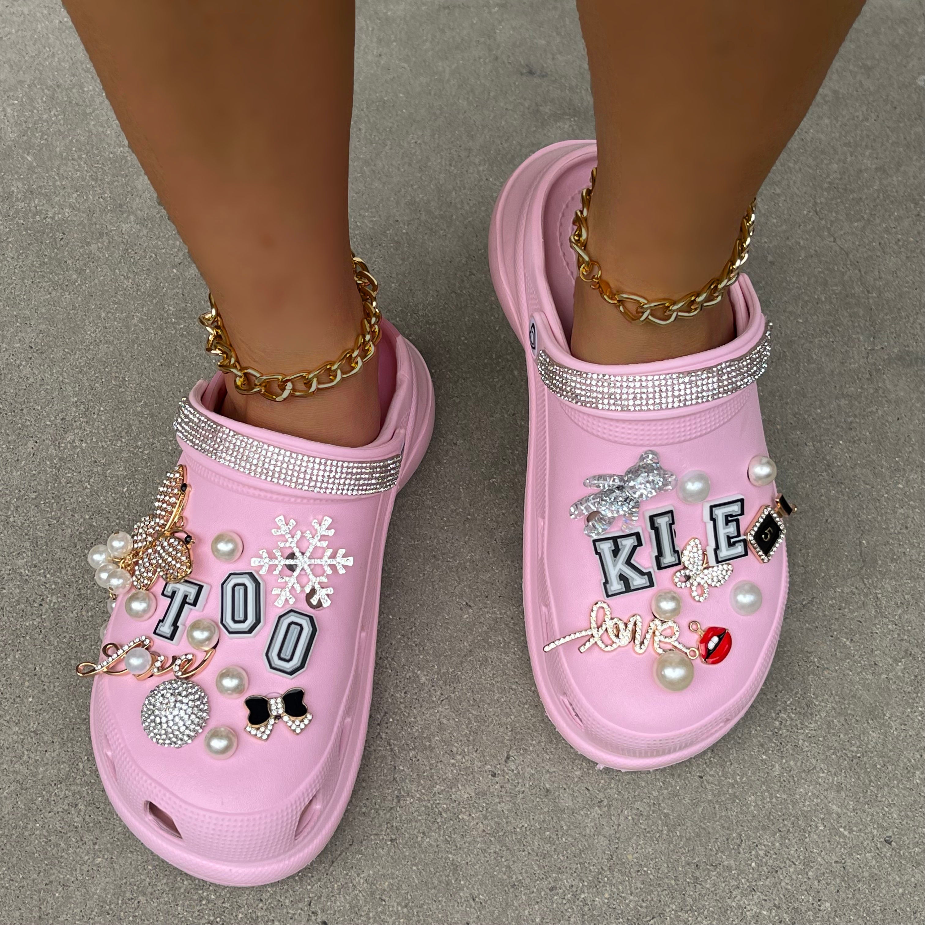 Sparkling Rhinestone Pearl Clogs for Women - Comfortable Slip-On Sandals with Crystals & Pearls | Perfect for Weddings, Parties & Summer Outfits