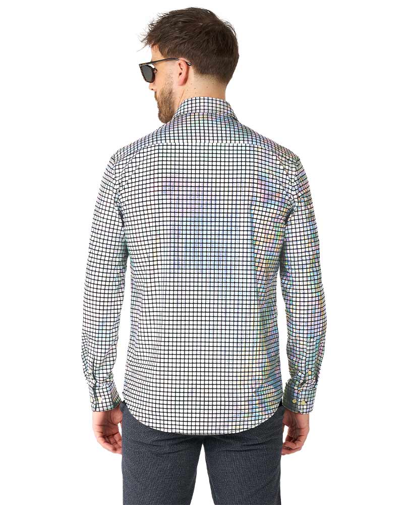 Vintage 70s Disco Baller Print Men's Shirt - Retro Party Outfit for Dance Nights & Themed Events