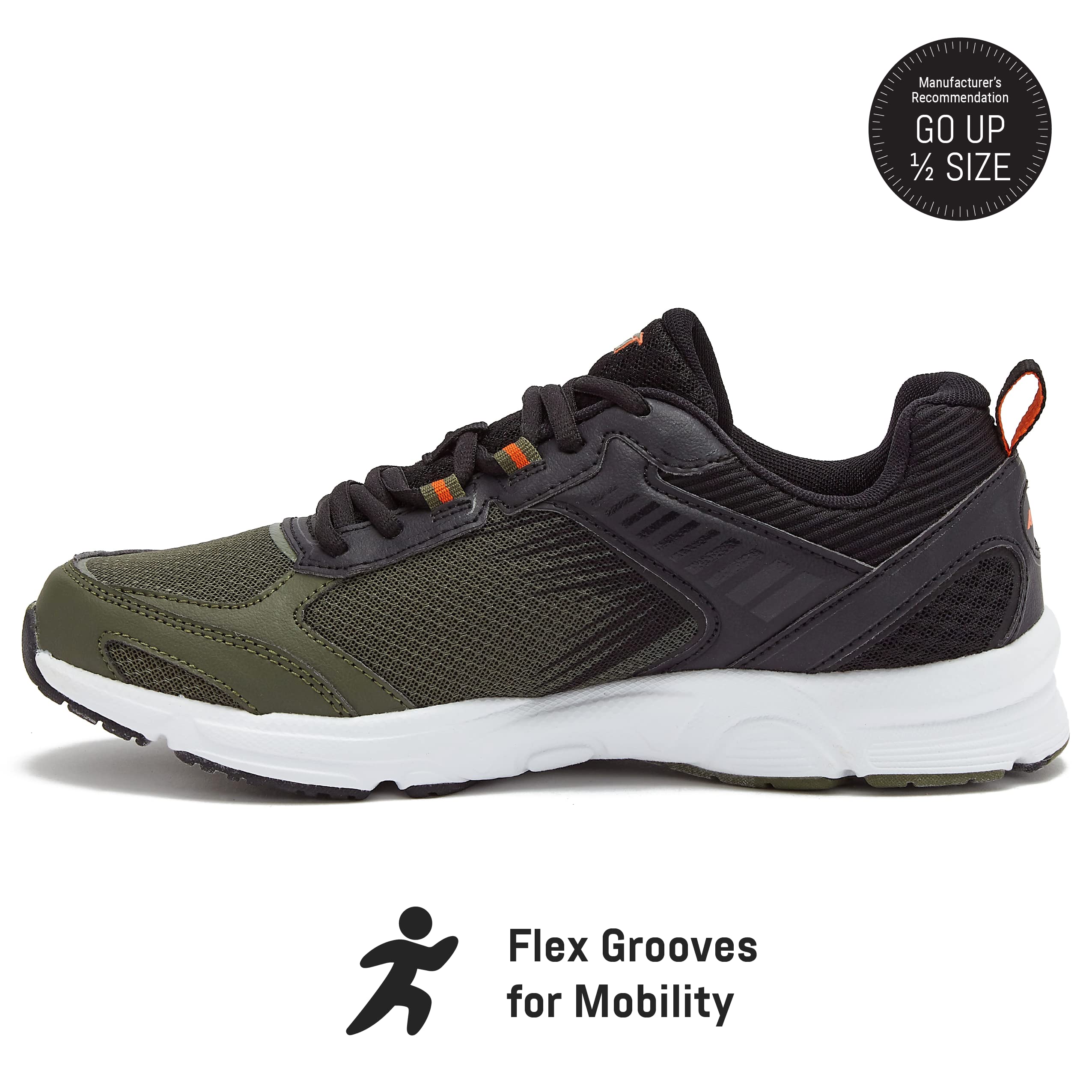 Avia Forte 2.0 Men's Lightweight Running Shoes - Trail & Road Athletic Sneakers for Jogging, Gym Workouts (Green/Black/Grey) | Perfect for Outdoor Training & Daily Fitness Activities