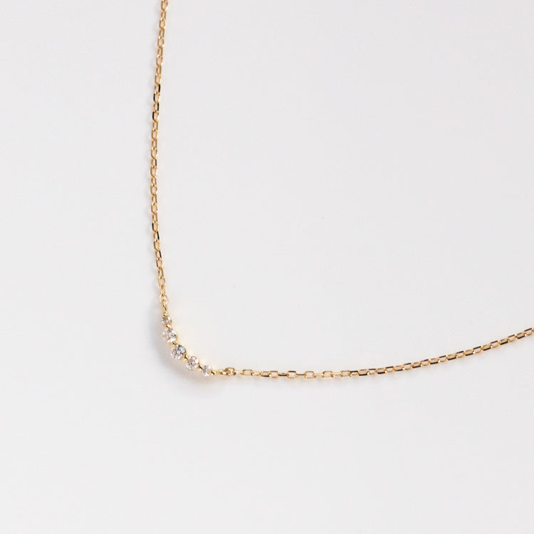 Solid Gold Diamond Arc Necklace - 14K Real Gold Pendant for Women, Elegant Dainty Jewelry Gift for Her - Perfect for Anniversaries, Birthdays & Special Occasions