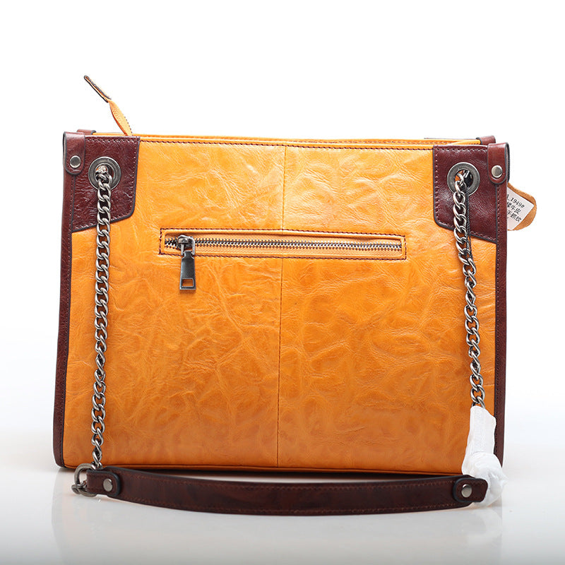 Timeless Chain Shoulder Tote Bag for Women - Elegant Leather Handbag with Gold Chain Strap - Perfect for Work, Travel and Everyday Use