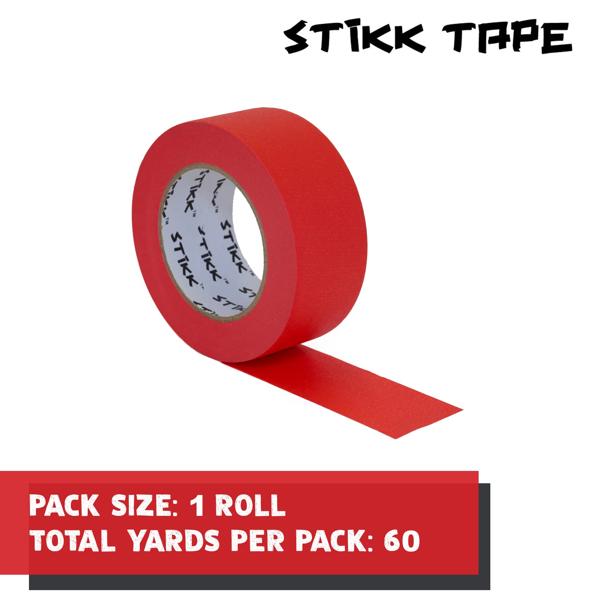 STIKK Premium Painter's Tape - 2 Inch x 60 Yards (1 Pack) - Residue-Free Masking Tape for Walls, Edges, Trim & Ceilings - Perfect for DIY Painting Projects, Home Renovation & Professional Use - Ideal for Clean Lines on Wood, Drywall & Glass Surfaces