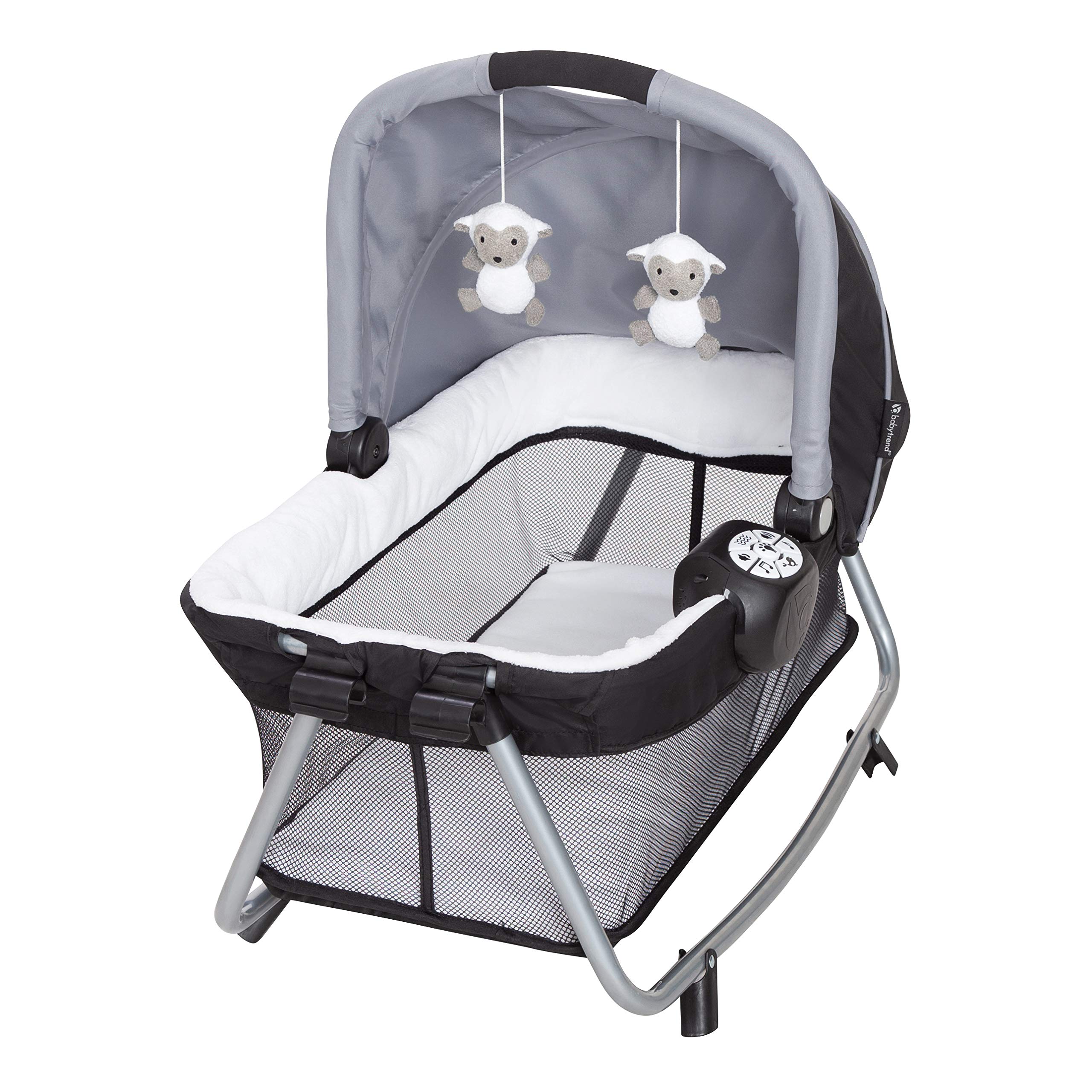 Baby Trend Retreat Twins Nursery Center - Portable Infant Playard with Canopy & Storage, Quarry Grey | Perfect for Twins, Travel, Daycare & Home Use