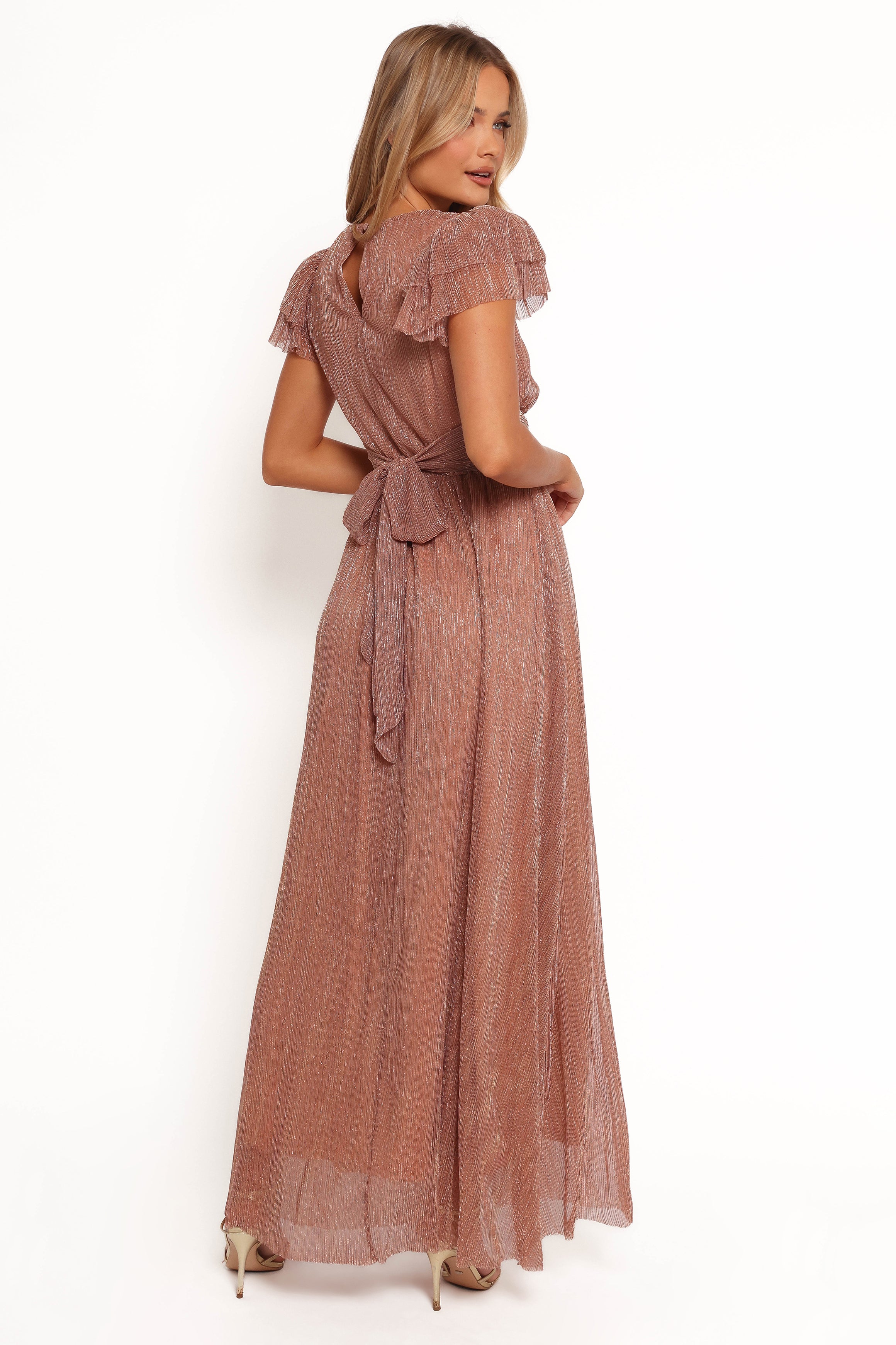 Cressida Maxi Dress in Rose Gold - Elegant Long Flowy Dress for Women, Perfect for Weddings, Parties & Summer Outfits