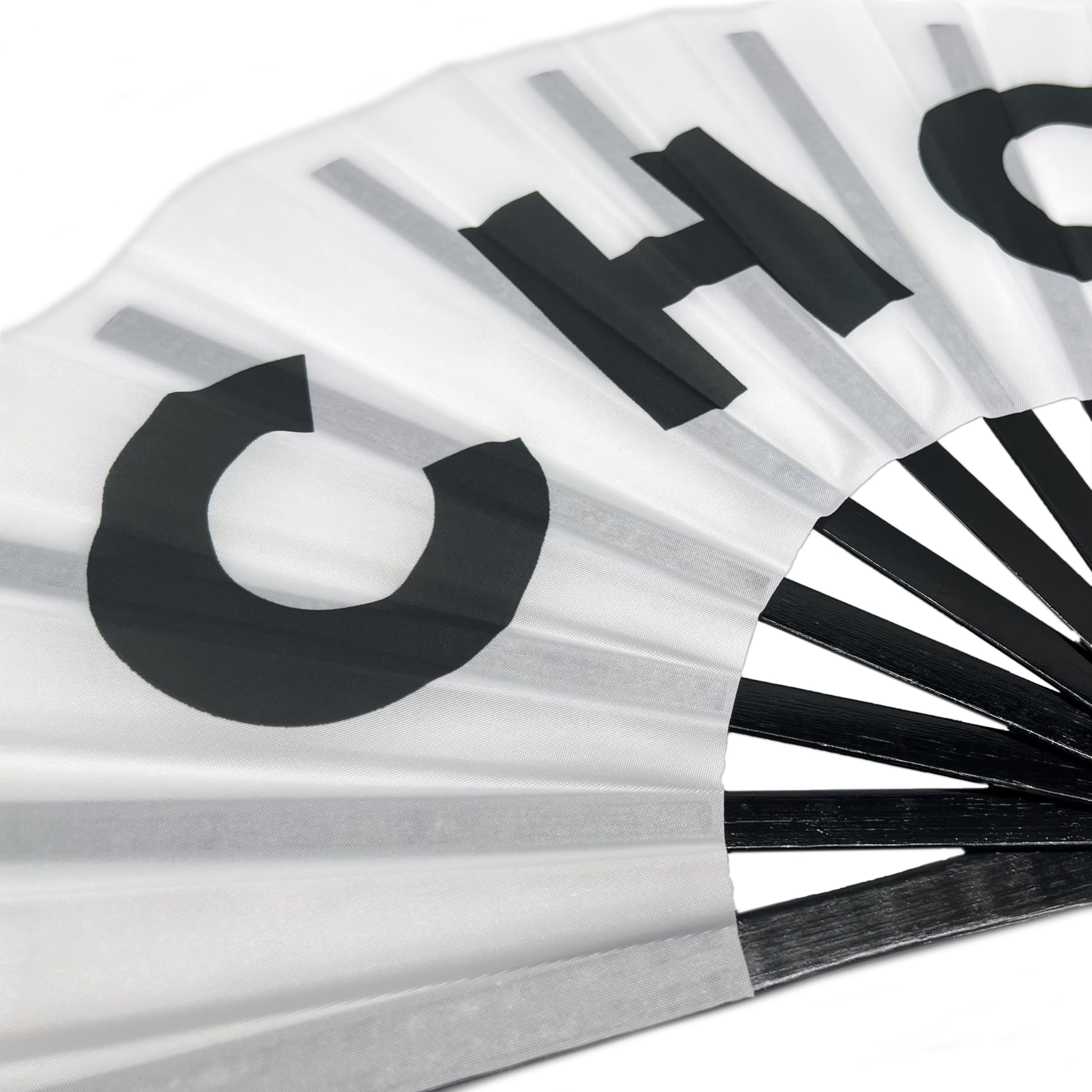 Expression Tees CLACK Large Concert Folding Hand Fan - Portable Foldable Handheld Fan for Outdoor Events, Music Festivals & Summer Cooling - Perfect for Concerts, Beach & Travel