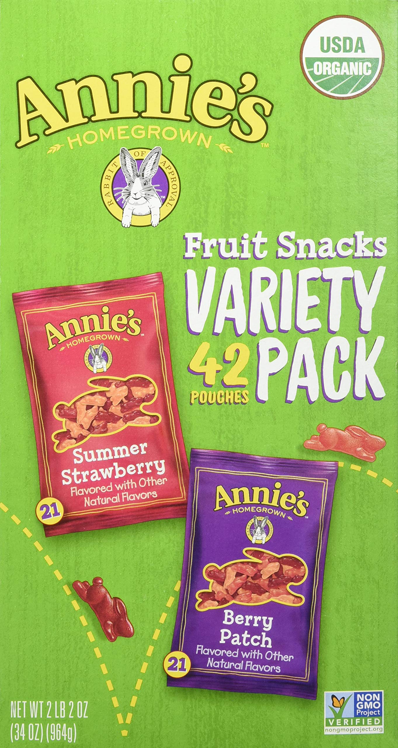 Annie's Homegrown Organic Fruit Snacks Variety Pack - 42 Count (0.8 Oz Each, 34 Oz Total) | Healthy Kids Snacks for Lunch Boxes, School, Travel & On-the-Go