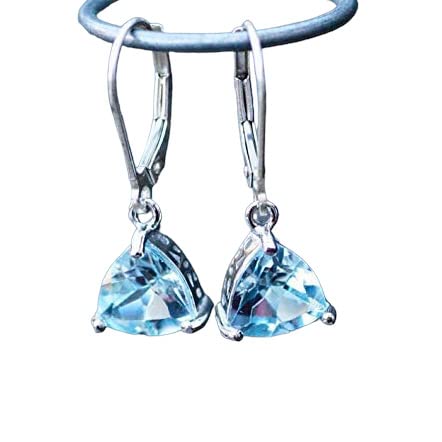 Natural Sky Blue Topaz Earrings Sterling Silver 925 - Healing Gemstone Jewelry, December Birthstone Gift for Women - Perfect for Holidays, Weddings & Special Occasions