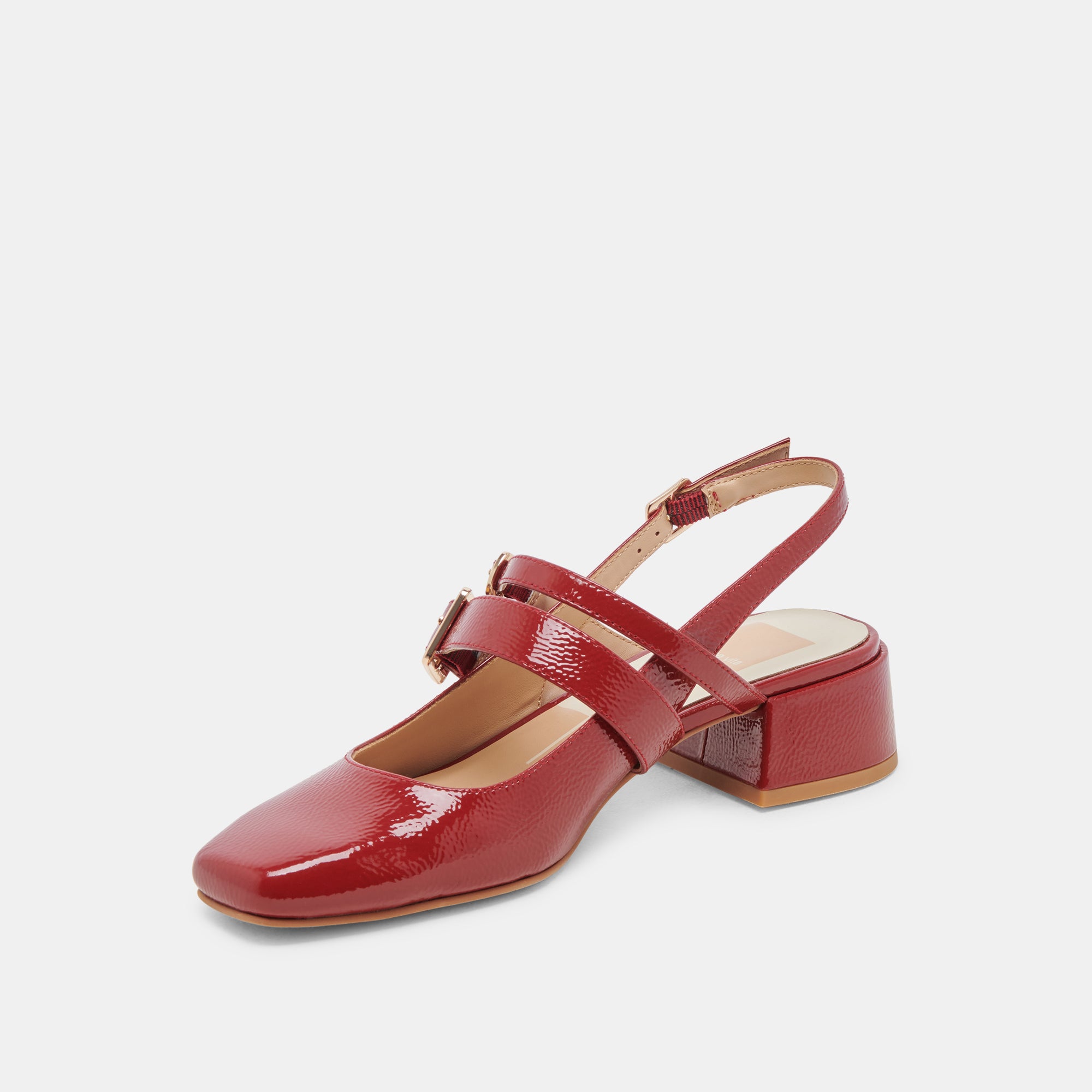 PATZY HEELS - Crimson Crinkle Patent Leather High Heels for Women | Elegant & Comfortable Dress Shoes for Parties, Weddings & Special Occasions
