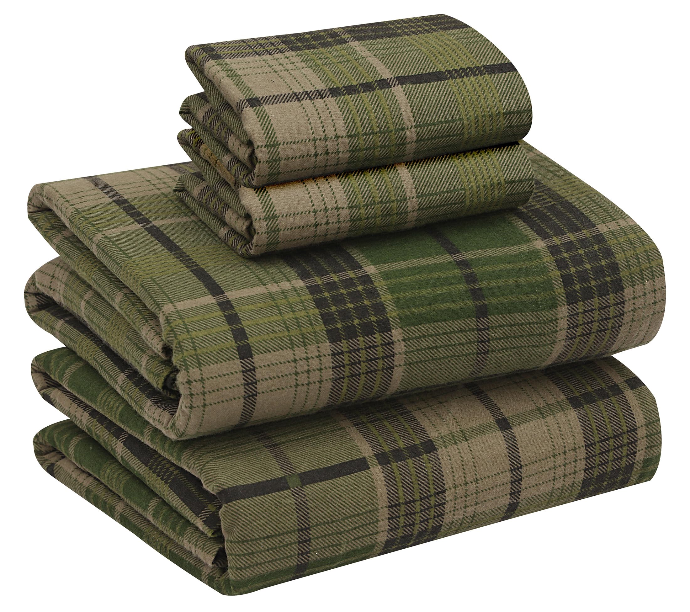 RUVANTI 100% Cotton Flannel Sheets King Size Set - Ultra Soft Brushed King Sheets with 16