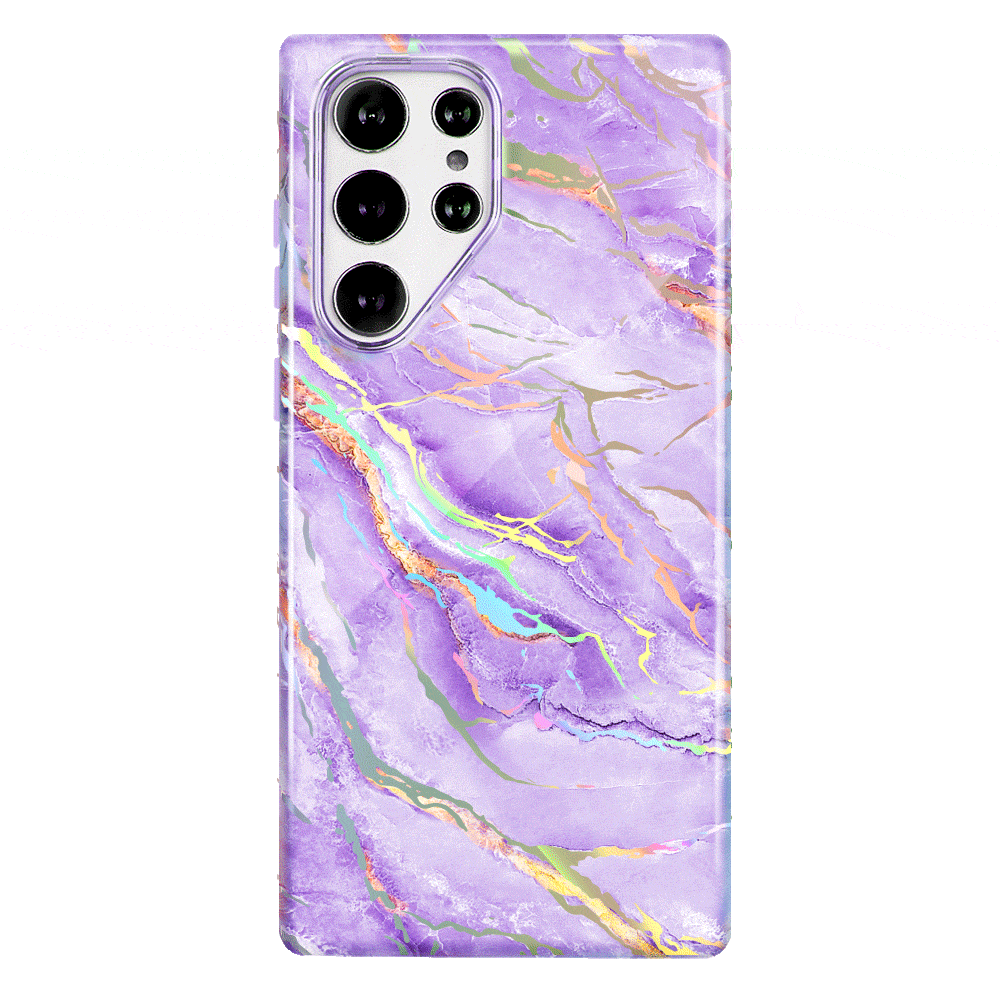 Holographic Moonstone Phone Case for Samsung Galaxy - Trendy Purple Glitter Protective Cover for Everyday Use & Special Occasions