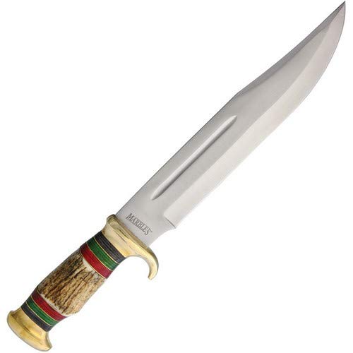 Bowie Stag Handle Hunting Knife - Premium Fixed Blade Knife for Outdoor Camping, Survival & Bushcraft - Durable Stainless Steel Blade with Ergonomic Grip - Perfect for Hunting, Fishing & Hiking Adventures