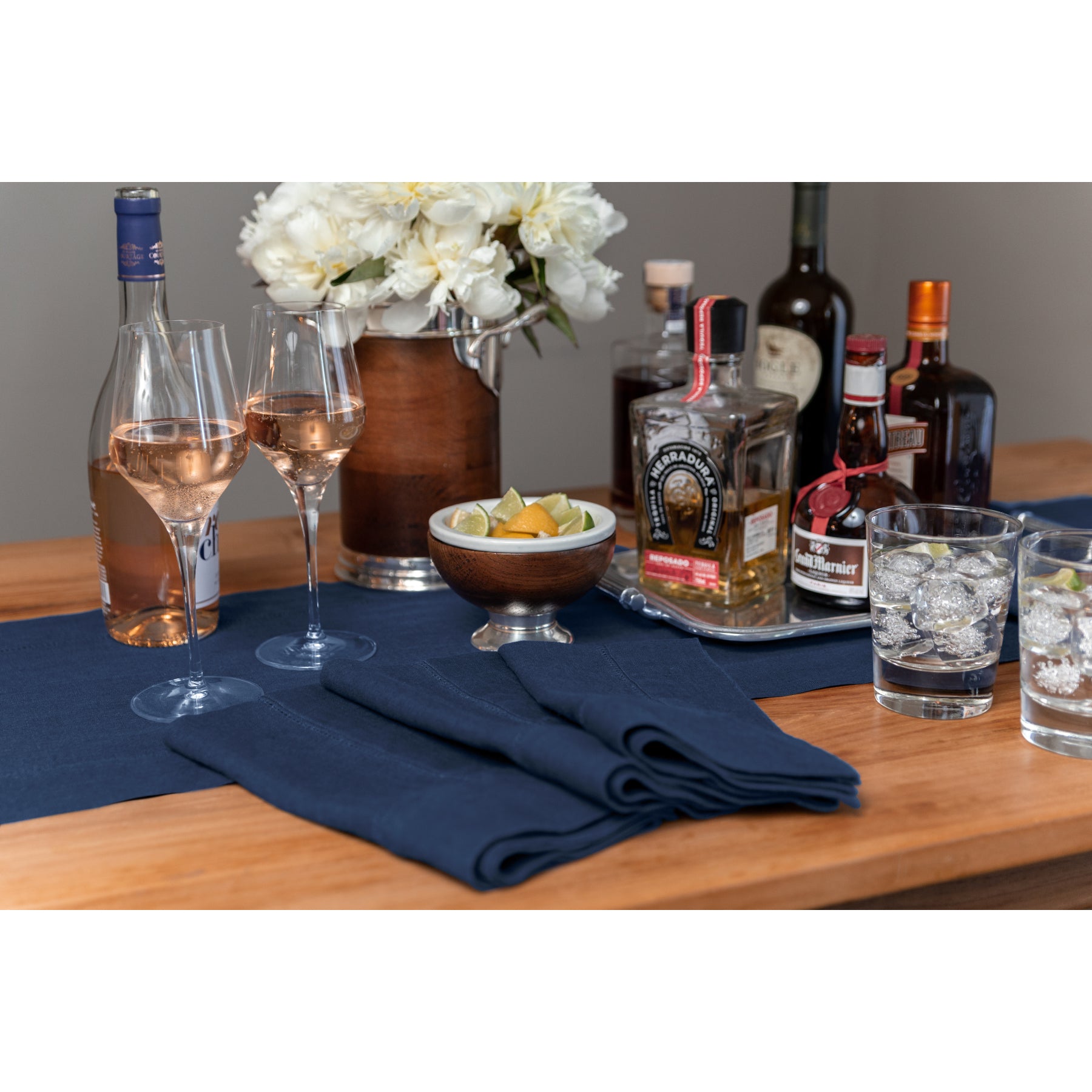 Premium Heavyweight Hemstitch Linen Napkins - Set of 4 - Elegant Dinner Party & Formal Dining Table Decor