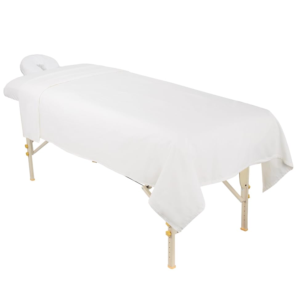 Premium 3-Piece Egyptian Cotton Massage Table Sheet Set - Ultra Soft Facial Bed Cover with Flat & Fitted Sheets + Face Cradle Cover - Taupe Color - Perfect for Spa, Salon & Professional Massage Therapy Sessions