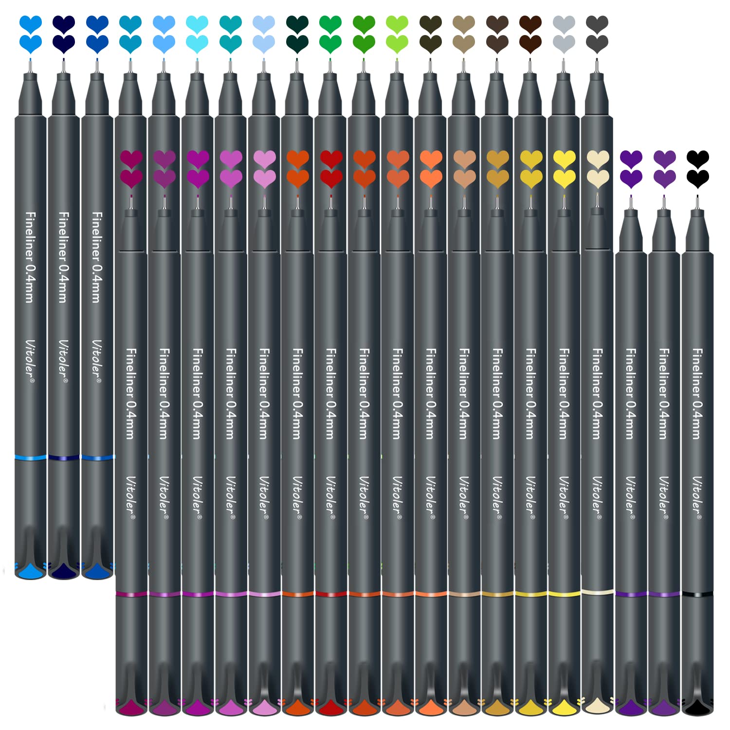 36 Vibrant Colored Fine Tip Pens - Journal Planner Drawing Markers for Writing, Sketching, Note Taking - Perfect for Coloring Books, Art Projects, Office & School Supplies - Ideal for Bullet Journaling, Calendar Planning & Creative Doodling