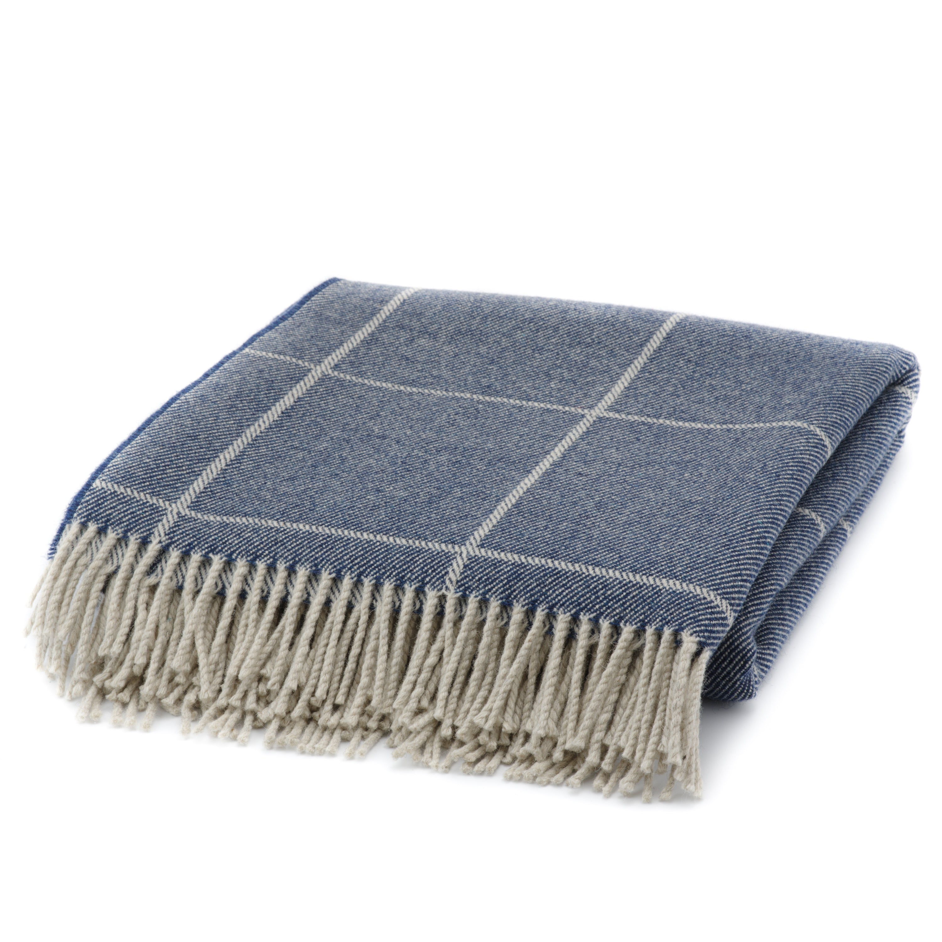 Premium Inchyra Scottish Wool Throw Blanket - 100% Pure Wool, Indigo Blue, Soft & Warm - Perfect for Sofa, Bed, or Cozy Winter Nights