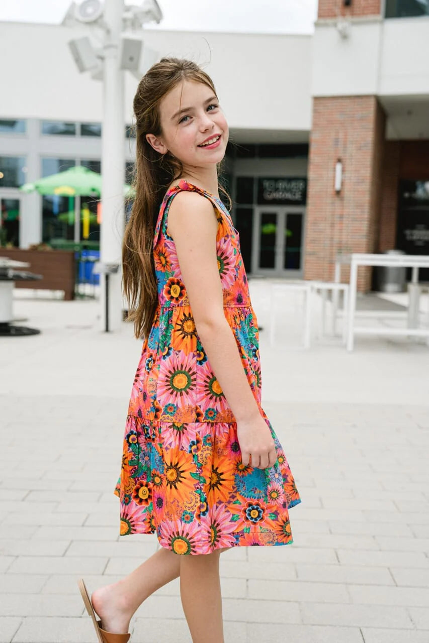 Briton Court Olivia Dress in Vibrant Orange - Flowy Summer Maxi Dress for Women | Beach Wedding, Vacation, Date Night Outfit