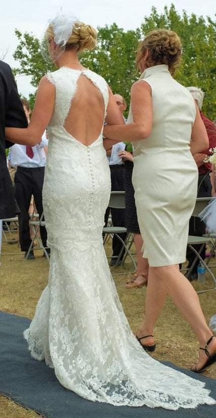 Nicole Miller NM9978 Elegant Lace Wedding Gown - White Bridal Dress for Church Ceremony & Beach Weddings