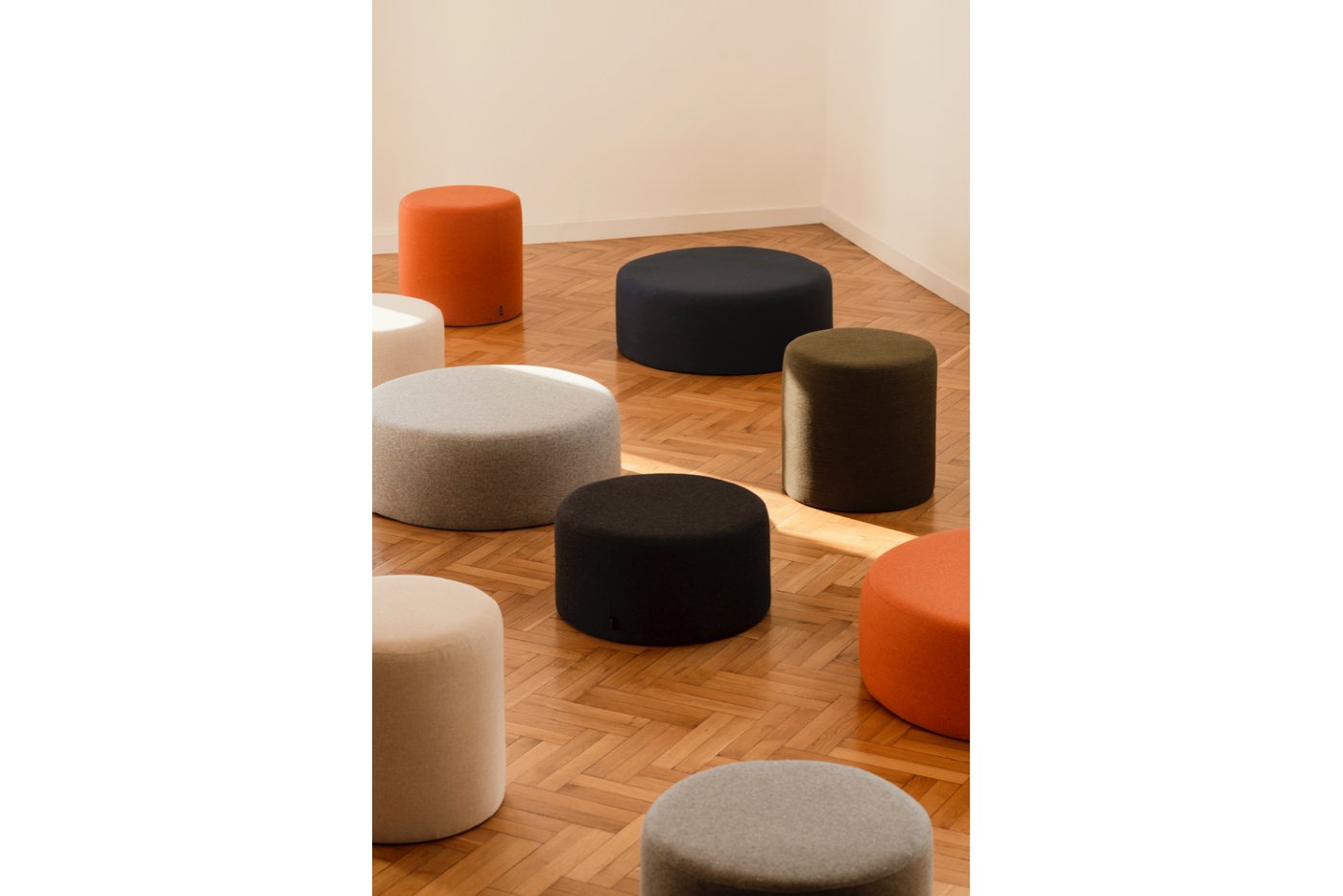 Handmade Folk Pouf Ottoman - Extra Tall Boho Floor Seating for Living Room, Bedroom & Outdoor Use