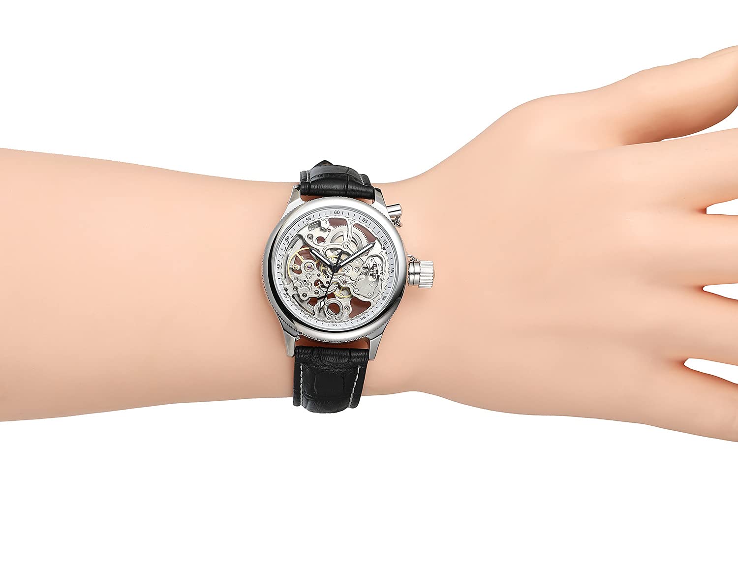 Gosasa Unique Men's Automatic Watch - Transparent Skeleton Dial, Stainless Steel Case, Waterproof - Perfect for Business, Casual & Formal Occasions