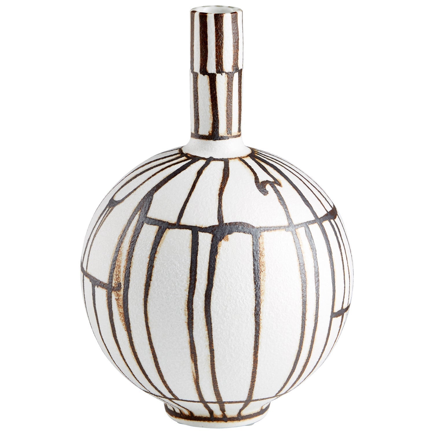 Cyan Design 10798 Risse Vase - Small Ebony & White Ceramic Vase for Home Decor, Wedding Centerpiece, or Gift Idea