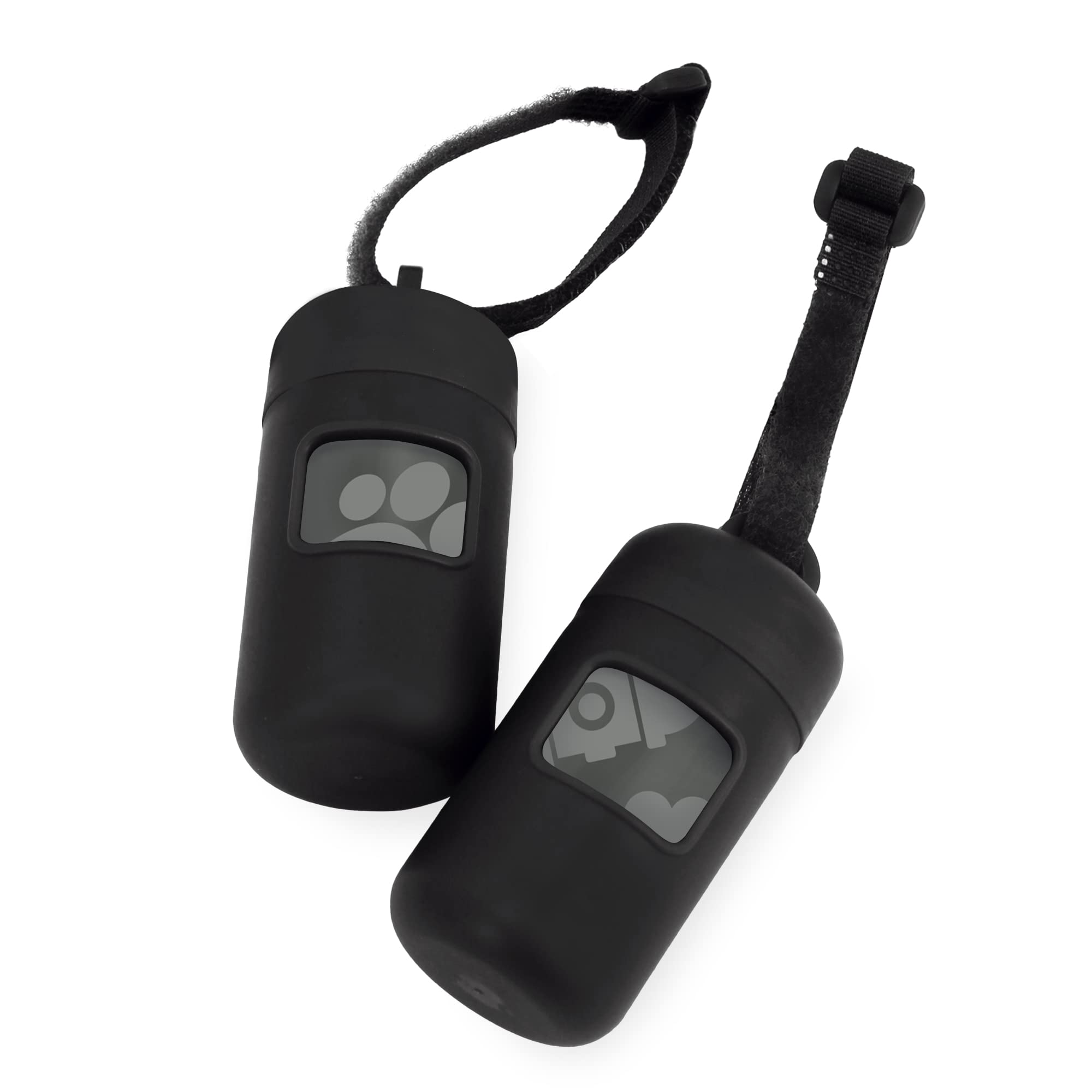 Premium Dog Poop Bag Holder with 30 Bags - Clip-On Leash Attachment for Walking, Hiking & Travel - Durable Reusable Dispenser for Park, Outdoor & Daily Use - Convenient Pack of 2 (Black) - Perfect for Pet Owners On-The-Go