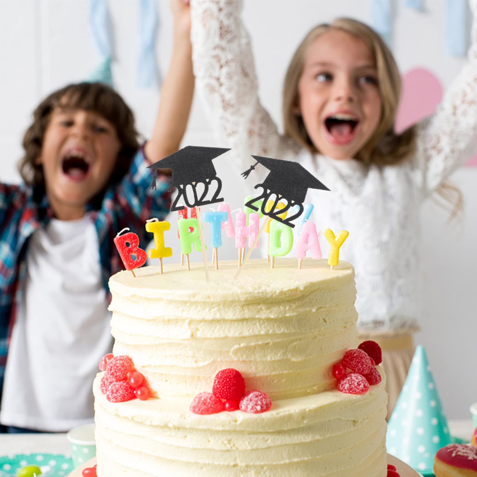 72 Pcs Graduation Cake Toppers - Edible Cake Decorations for Graduation Party, Cupcake Inserts, Creative Cake Picks for Graduation Ceremony, School Celebration & Dessert Table Decoration