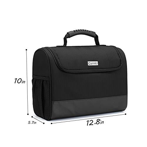 Premium CURMIO Bartender Kit Bag - Durable Portable Travel Carrying Case with Comfortable Rubber Handle for Cocktail Tools Set | Ideal for Home Bars, Outdoor Parties, Professional Bartending & Mobile Mixology (Black) - Bag Only, Patent Pending
