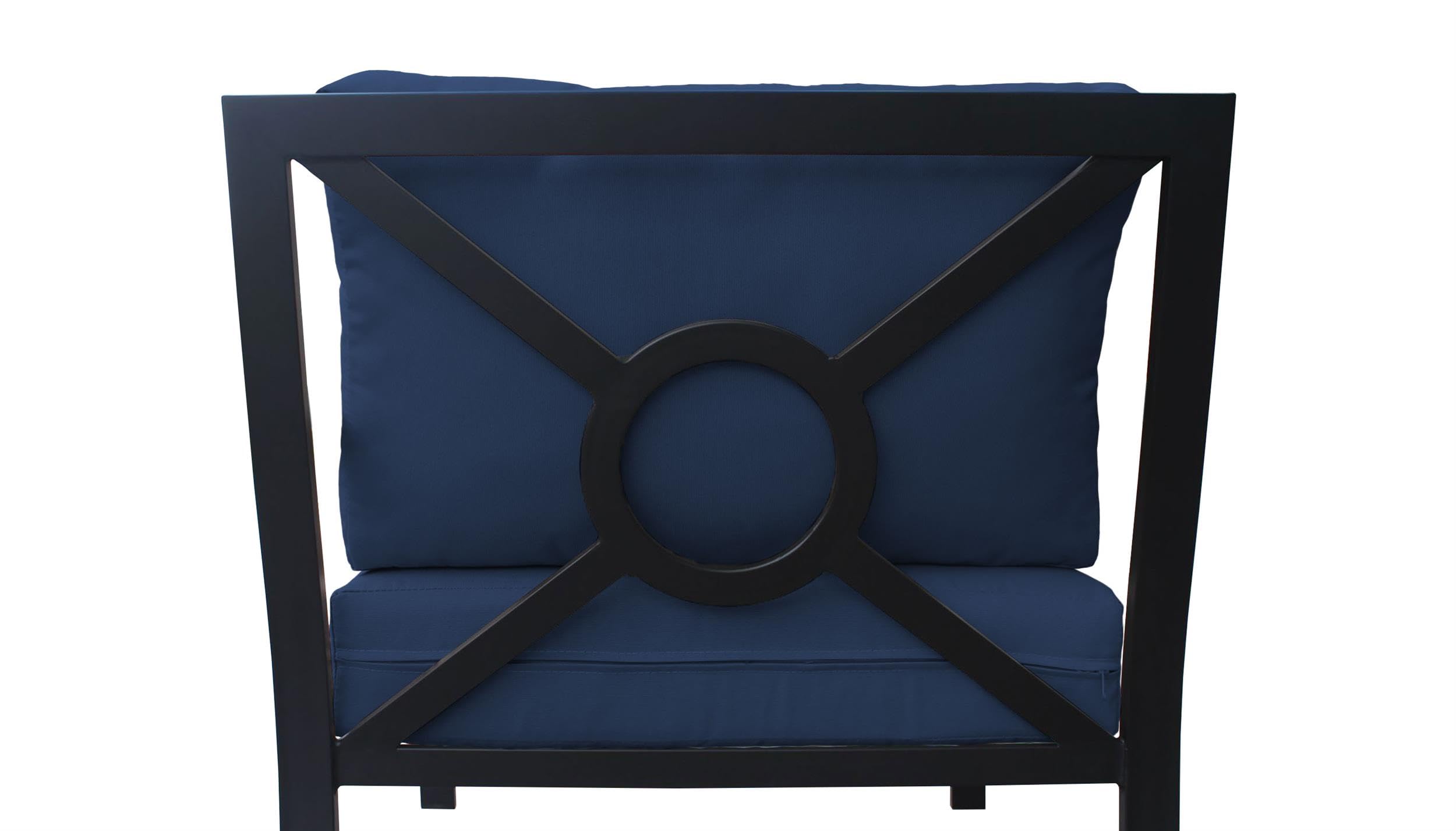 TK Classics Kathy Ireland Madison Ave. 2-Piece Aluminum Patio Furniture Set in Navy - Outdoor Dining Set for Garden, Poolside & Backyard Relaxation