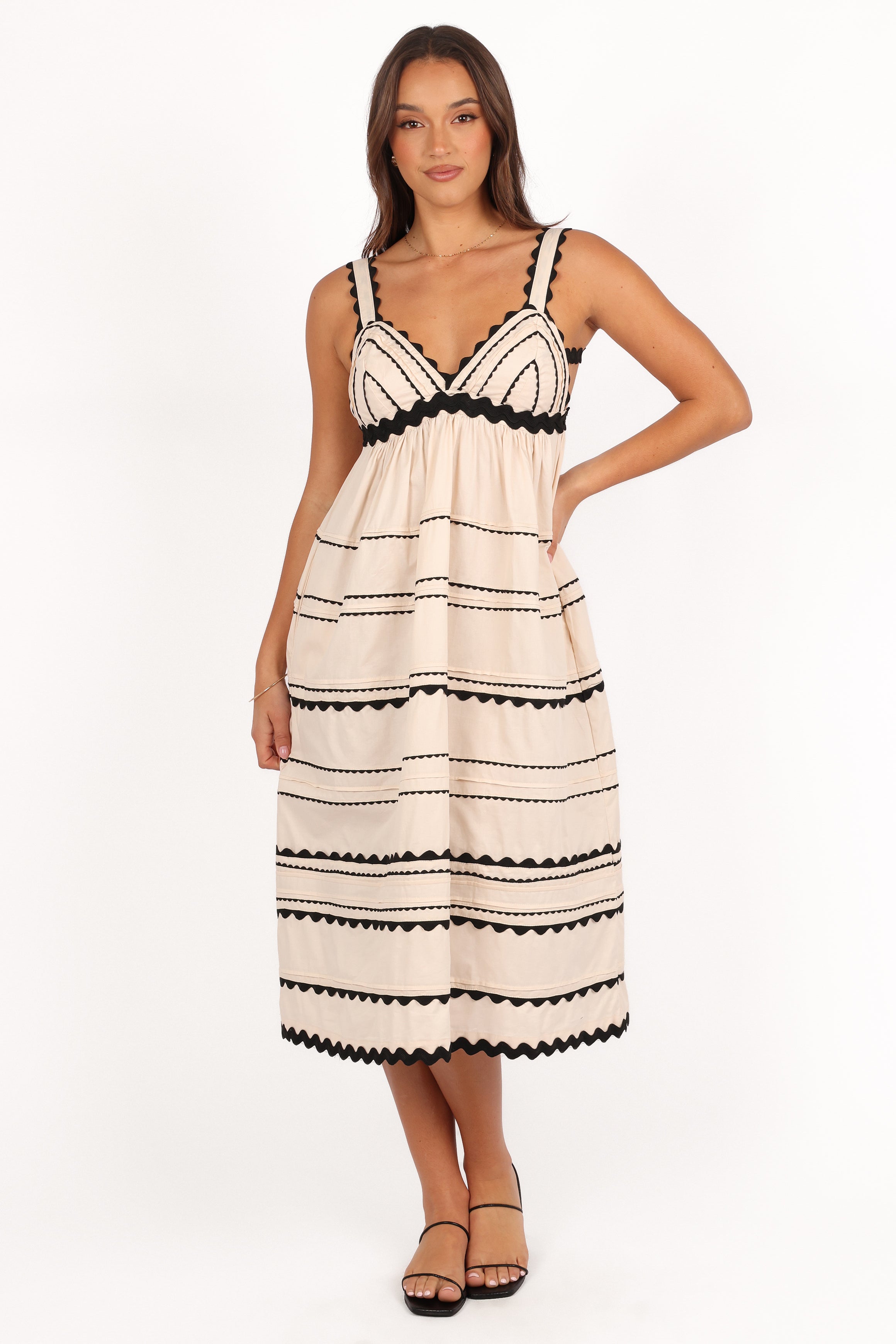 Jeanie Midi Dress - Flowy Boho Summer Dress for Women in Natural Cotton | Perfect for Beach Vacations, Date Nights & Casual Outings