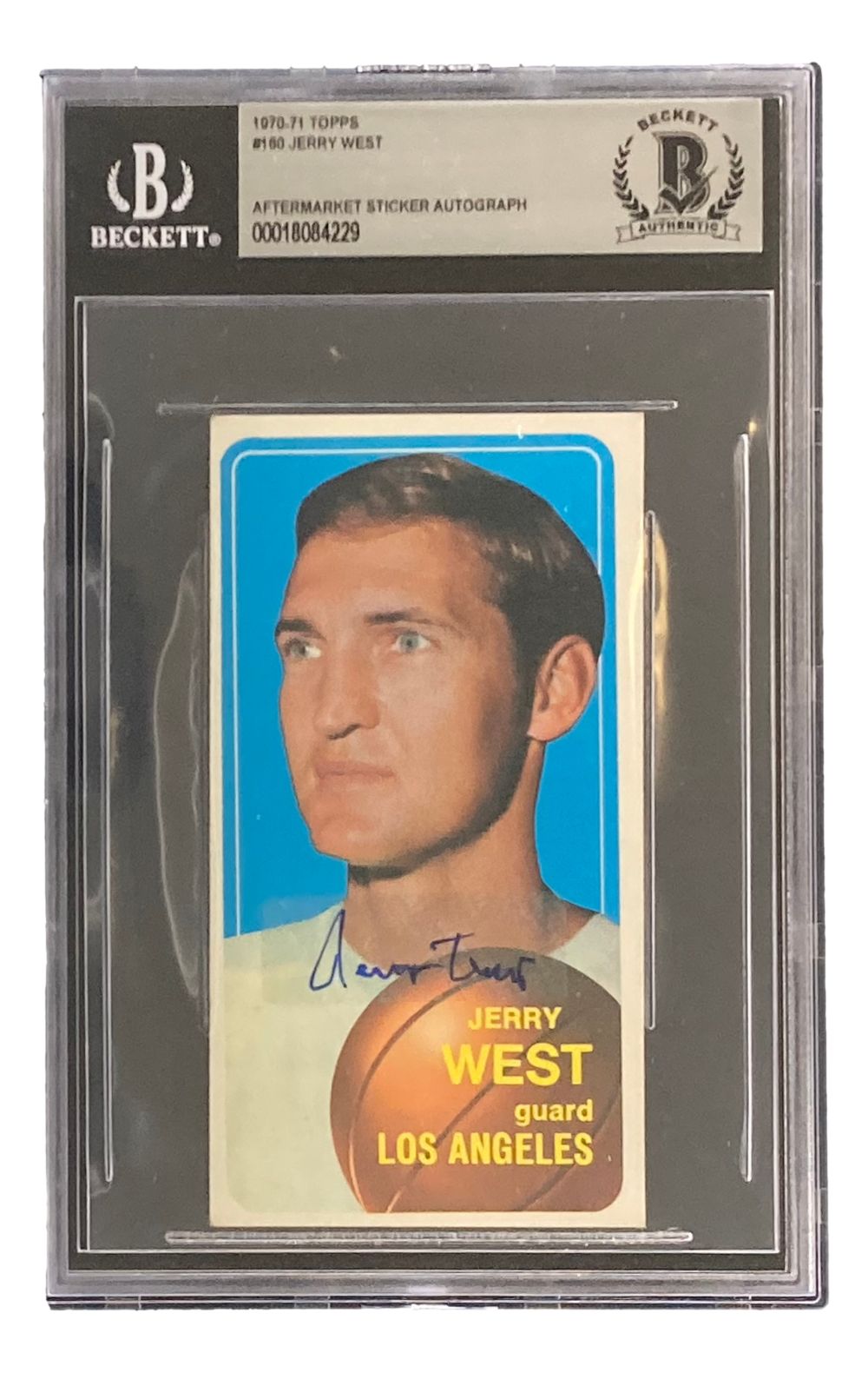 Jerry West Autographed 1970-71 Topps #160 Los Angeles Lakers Basketball Trading Card - PSA/DNA Certified - Perfect for NBA Memorabilia Collections and Sports Fans Gift