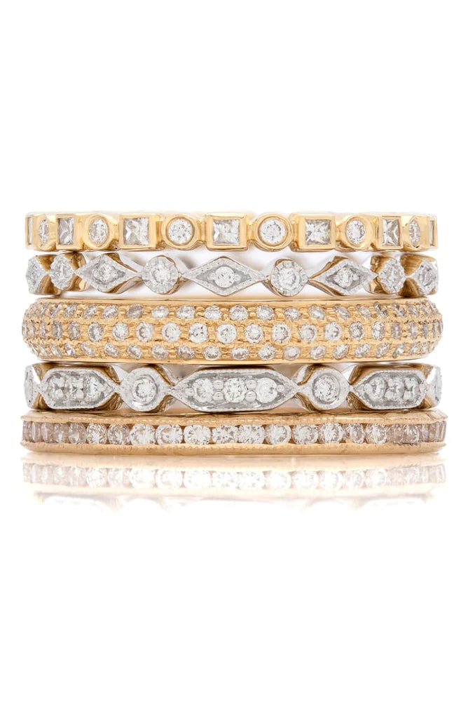 Kate Princess Cut & Round Diamond Wedding Band Ring for Women - Elegant Bridal Jewelry for Engagement, Anniversary & Special Occasions