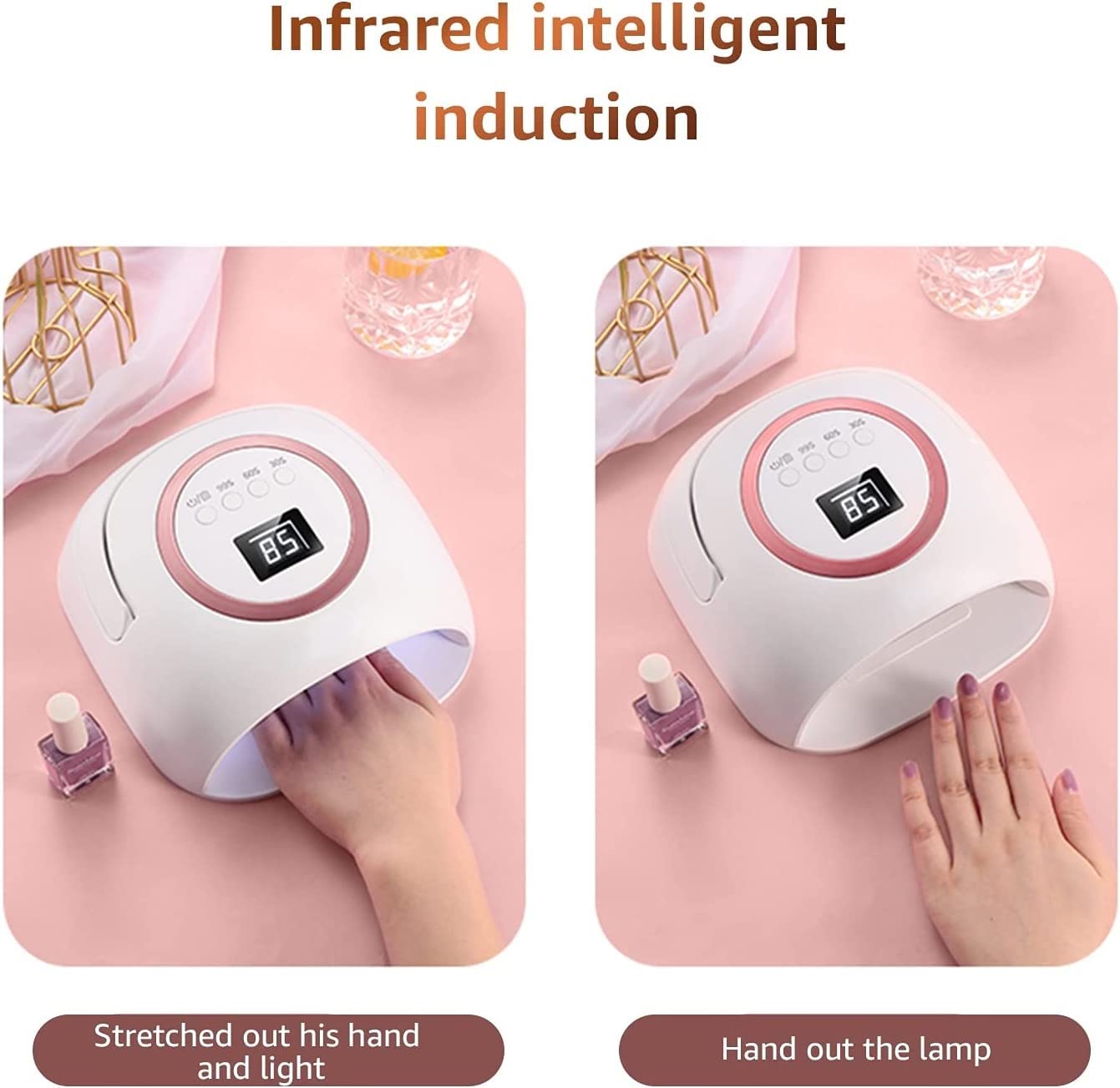 JYYBN 72W UV LED Nail Lamp with 4 Timer Settings - Professional Gel Nail Dryer & Curing Light for Salon & Home Manicure - Perfect for Gel Polish, Acrylic Nails & Nail Art Drying