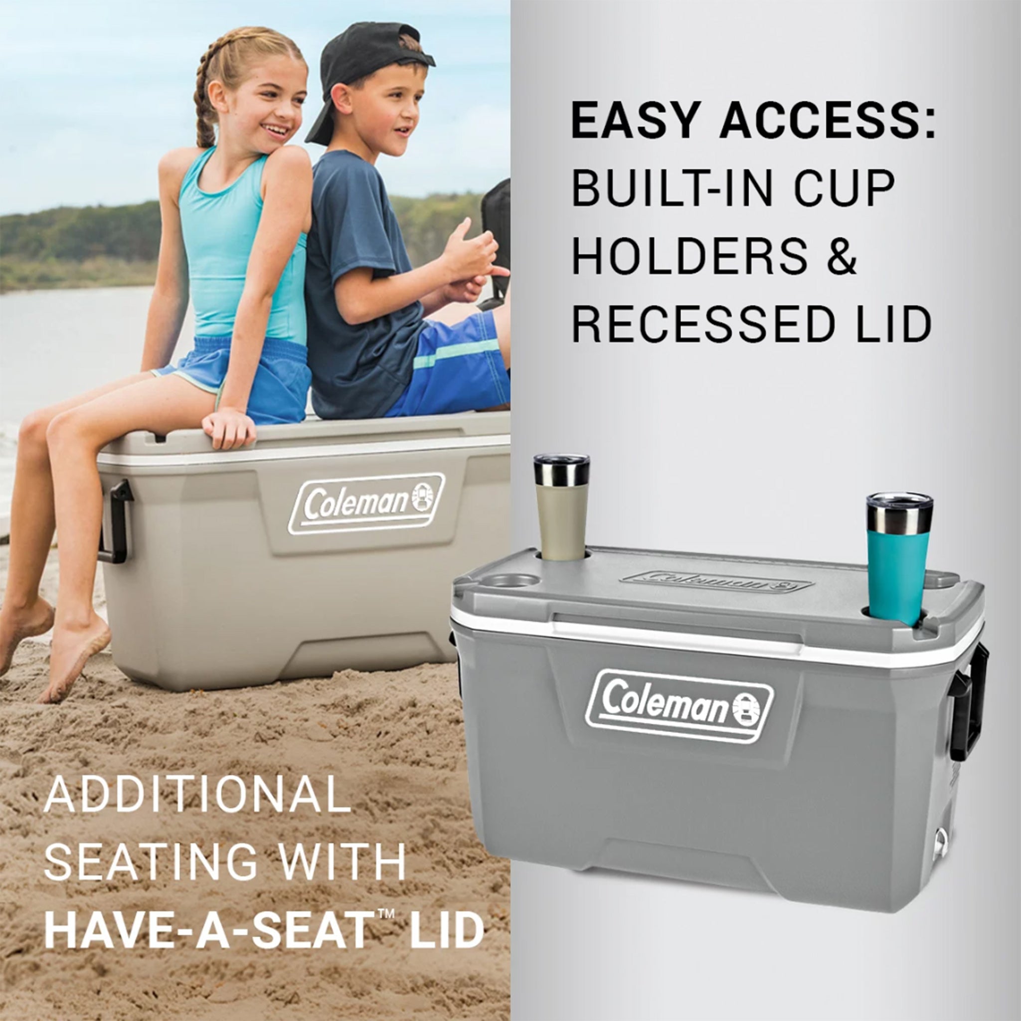 316 Series 70 Quart Hard Chest Cooler - Heavy Duty Ice Chest for Camping, Fishing & Outdoor Adventures - Durable Portable Cooler Box for Picnics, Tailgating & Beach Trips