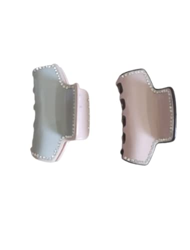 Temerity 2-Pack Multi-Color Acrylic Rhinestone Hair Claw Clips for Women & Girls - Fashion Hair Accessories for Parties, Weddings & Everyday Style