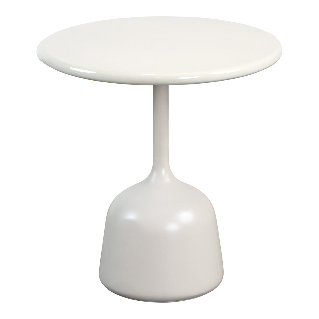 Round Coffee Table with Glossy Finish - Small Modern Accent Table for Living Room, Bedroom, or Office