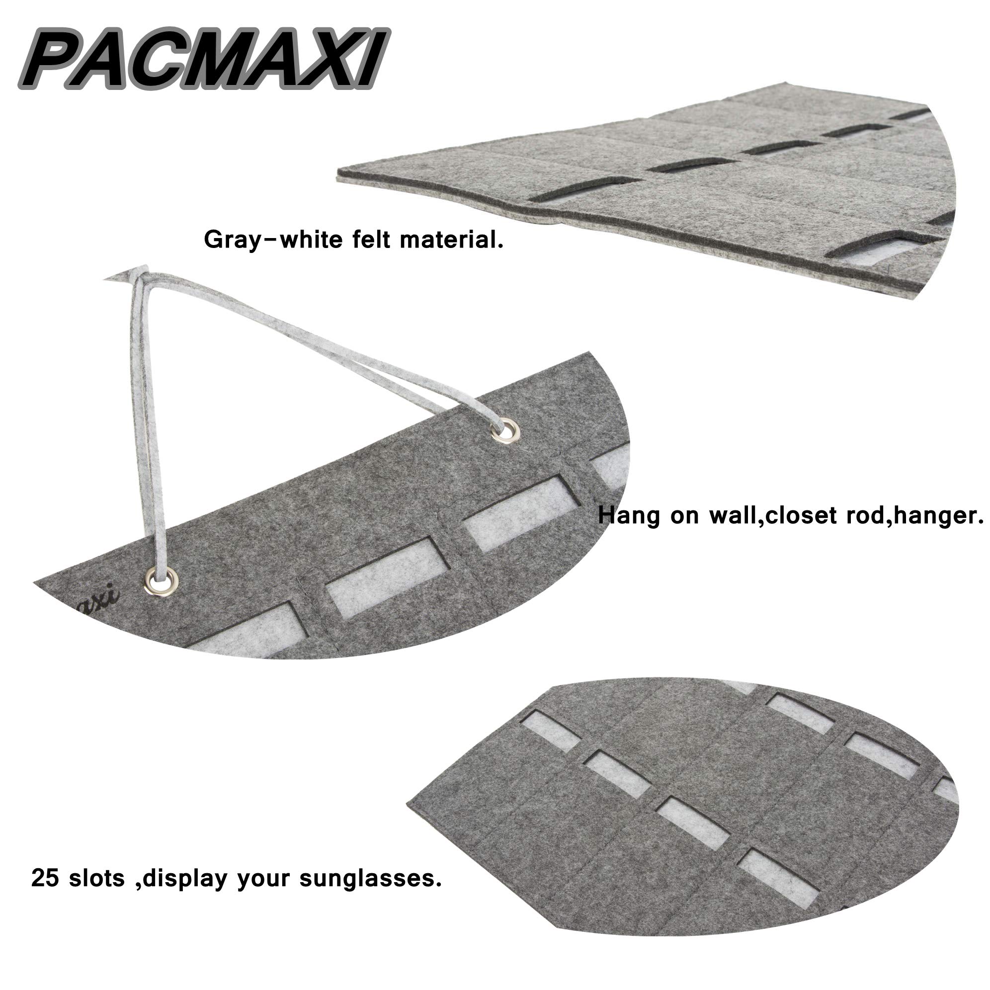 PACMAXI Sunglasses Organizer Wall Mount - Eyeglass Storage Holder & Eyewear Display for Sunglasses, Glasses, and Reading Glasses - Perfect for Bedroom, Bathroom, Entryway, and Retail Store Organization