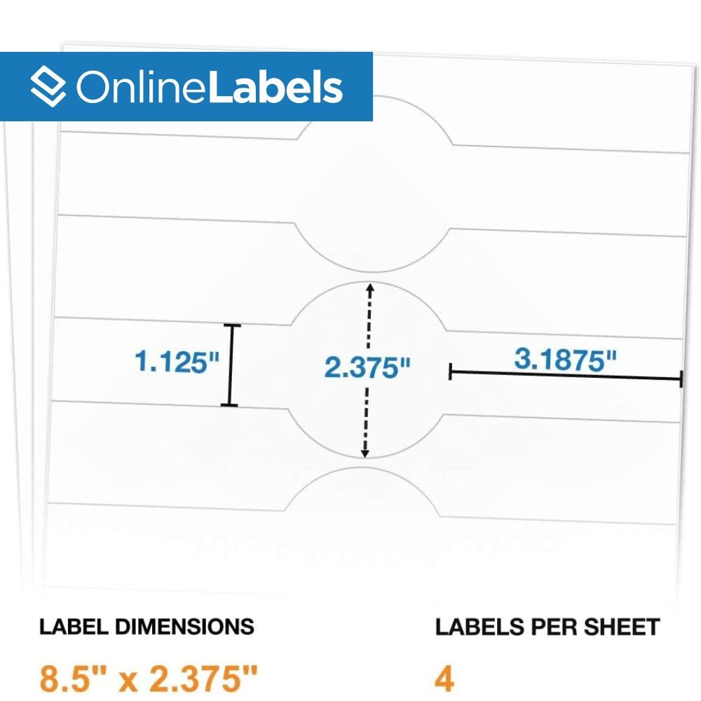 8.5 x 2.375 Inch Permanent White Matte Soap Band Labels - Round Buckle Cigar Style - 2,000 Labels (500 Sheets) for Inkjet/Laser Printers - Ideal for Handmade Soap Packaging, Candle Wrapping & Small Product Branding